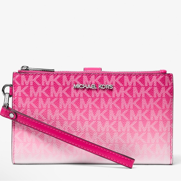 Michael Kors Handbags - Michael Kors Jet Set Lg Ombré Signature Logo Wristlet Wallet Phone 
DRAGONFRUIT